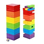 Toy Imagine 54 Pcs Colourful Wooden Blocks for Boys 7–14 Years – Indoor Balancing & Building Game, Montessori Wooden Toys, Kids Activity Tower Block for Cognitive Development & Fun- Amazon