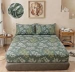 BSB HOME 240 TC Cotton Fitted Double Bedsheet with 2 Pillow Covers, Elastic Bed Sheet, Soft Breathable Skin-Friendly Fabric, All Season Comfort – 72 x 72 + 8 Inches (Sage Green)- Amazon