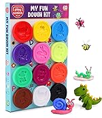 Play Nation Premium Dough Clay Set for Kids, Vibrant Colors, Creative Designs, Plastic Moulds, Art & Craft Activity, Birthday Gift Toys for Boys & Girls, 3+ Years (12 in 1 (300g))- Amazon