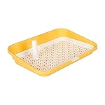 Amazon Basics Dog Pee Training Tray with Detachable Pillars | Indoor Potty Trainer for Puppies & Small Dogs | Non-Slip Plastic Base | Easy to Clean | Yellow- Amazon