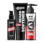 Beard Serum 50ml,Beard Softener 50g & GodFather Beard Wash 100ml (Set of 3) | Ultimate Beard Growth & Softening Kit for Men – Beard Serum, Beard Conditioner, and Beard Shampoo for Nourished, Shiny & Healthy Beard – All-in-One Grooming Kit for Men- Amazon
