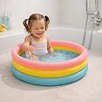 Toy Imagine Baby Bath Tub 0–3 Years | 2 Feet Round Pool 34″ X 10″ Sunset Glow | Soft Inflatable Baby/Kids Tub | Home & Outdoor Swimming Pool for Kids 1-5 Years, Multicolor- Amazon