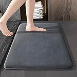 VAS COLLECTIONS Bath Mats Non Slip Anti-Skid – Memory Foam Bathroom Shower, and Tub Rugs Super Absorbent – Quick Dry | Water soak Reliable Bathroom mat. (16″ x 24″, Grey)- Amazon