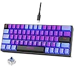 Archer Tech Lab Wired Mechanical Gaming Keyboard| 60% Compact, 63 Keys+ 26 Anti-Ghosting, Blue Switches Tactile Feedback, 17 RGB Effects, 50 Million Clicks for Laptop Mac PS4 PS5 Xbox (Astra M400)- Amazon
