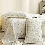 Story@Home King Size Bedsheet | Cloud Cotton Flatsheet King Size with Two Pillow Covers | Super Soft Bed Sheet for King Size Bed | Floral Design (270 x 250 cm, Off White & Grey)- Amazon