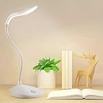 Gesto Plastic LED Study Lamp Rechargeable,Table Lamp for Study Room, Desk Lamp Light with 3 Brightness Levels,Portable USB Table Light,Study Table Lamp for Students,Reading & Work at Home,White- Amazon