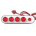 GM 3257 10 Amp Extension Board with 2 Metre Heavy Duty Copper Extension Cord – 4 International Sockets, Master Switch, LED Indicator with Safety Shutter- Amazon
