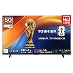 Toshiba 126 cm (50 Inches) 4K Ultra HD Smart QLED TV | Dolby Atmos, HDR10+ | 24W Powerful Speakers | AI Sports Mode | REGZA Engine ZR | Voice Control | AI 4K Upscaling | VIDAA OS | 50M450RP (Black)- Amazon