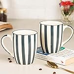 The Earth Store Grey Stripe Coffee Mug – 420ml Each Capacity, Microwave and Dishwasher Safe, Ceramic Coffee Mugs Set of 2 for Every Occasion- Amazon
