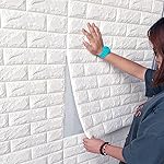 POZET 3D Brick Wallpaper PE Foam self Adhesive Brick Design Wall Stickers/DIY Wallpaper for Home Hotel Living Room Bedroom Cafe Deco (70 x 77 cm) – White- Amazon