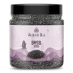 Auravita Premium Raw Sabja Basil Seeds 250 Gram | Nutrient-Rich, Pure Basil Seeds For Healthy Drinks, Smoothies, And Recipes- Amazon