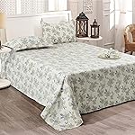 Cortina Cloud Cotton King Size Bedsheet with 2 Pillow Covers | Super Soft, Breathable & Skin-Friendly Bedsheet for Double Bed King Size with Boho Design | 270×250 cm (White & Grey, King)- Amazon