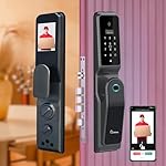 LAVNA 8 Way Premium Smart Door Lock with Camera N Face, Fingerprint, Mobile App, WiFi + Bluetooth, RFID Card, OTP, PIN and Manual Key | 5-Bolt Security | for Wooden Doors 3 Yr Warranty (LA44 Face)- Amazon