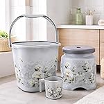 Nayasa Marble 3 Pcs Bathroom Set | Bucket 18 L + Mug 1.5 L + 508 Stool | Bathroom Set | Bath Set for Bathroom | Grey- Amazon