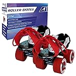 STRAUSS Junior Tenacity Roller Skates | Adjustable Shoe Size for Kids | 4 Wheels Skates for Boys and Girls | for Indoor and Outdoor Skating | Age Group 3-7 Years | Weight Capacity Upto 60kgs,(Black)- Amazon