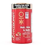 Nutriburst Biotin Gummies for Healthy Hair, Skin & Nails Growth | With High Potency 10000 mcg of Sesbania Extract Natural Biotin,Folic Acid & Multivitamins, No-Added Sugar, Strawberry Flavor|60 Gummy- Amazon
