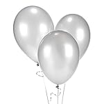 Crackles 50 Pc Silver Metallic Balloons for party Decorations Birthday, Anniversary, New Year, Christmas etc- Amazon