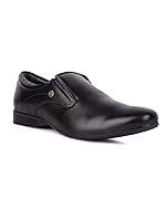 Liberty Fortune Robert-1 Men’s Formal Oxfords Shoes, Non-Lacing – Black & Tan – Synthetic Leather Shoes for Men with Cushioned Footbed – Stylish Office Footwear- Amazon