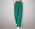 KOTTY Womens High Rise Cotton Blend Straight Fit Cross Pocket Solid Trousers- Amazon