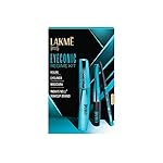 LAKME Eyeconic Regime Kit, Kajal 0.35g, Eyeliner 4.5 ml, Mascara 9 ml, Pack of 3, with Intense Black Pigment, Smudgeproof and Waterproof, Lasts Upto 24 Hrs- Amazon