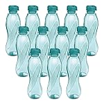 MILTON Oscar 1000 Water Bottle 1 Litre each, set of 6, Blue I PET Food Grade I BPA Free, Leak Proof I Wide Mouth, Easy To Clean I Fridge Bottles for Home, Office, Gym- Amazon