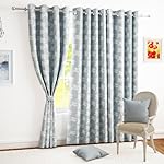 Story@Home Curtains 8 Feet Set of 1 | Room Darkening Curtain | Floral Print | Thermal Insulated Semi Long Door Curtain for Living Room | (116 X 242 Cm, Greyish Blue & White) | Perfect for Home Decor- Amazon