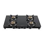 Havells GEOSLIM Gas stove |4 Heavy Duty Forged Brass Burner|6 mm Toughened Glass|Premium Valves|Removable Drip Tray|Soft Touch Knobs|5 year Warranty on Burners, Glass & Valves by Havells (Black)- Amazon