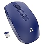 Ambrane Wireless Mouse with 2.4GHz, USB Nano Dongle, Silent Click, Optical Orientation Click Wheel, 4 Buttons, 1600 Adjustable DPI, Both Hand Use, Compatible with PC, Mac, Laptop (Sliq 3, Blue)- Amazon