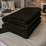 Plain Wool Acrylic Blankets, Full-Length, Solid-Design (Black, 210 cm x 150 cm)| TC – 200, All Season for Gifting and Donation- Amazon