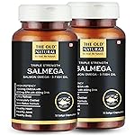 Salmega Triple Strength Salmon Omega 3 Fish Oil 1800mg, 600mg EPA & 400mg DHA with Vitamin E, Burp Free, Anti-Reflux, Molecularly Distilled, Heart, Brain & Joint Support, 60 Softgels (Pack of 2)- Amazon