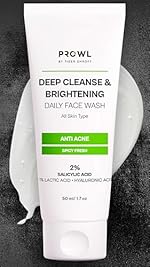 PROWL by Tiger Shroff Facewash 2% Salicylic Acid | Anti Acne For Dry Combination Oily & Acne Prone Man Skin Care with 1% Lactic Acid, Hyaluronic Acid | Exfoliating Brightening Face Wash For Men | 50ml- Amazon