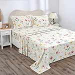 BSB HOME Double Bedsheet 144 TC Microfiber with 2 Pillow Covers | Smooth, Lightweight & Quick-Dry Bed Sheet Set | Comfortable Bedding for Home, Guest Room & Daily Use – Tulip Pastel- Amazon