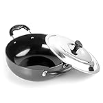 Cello Aluminum Hard-Anodised Classy Kadhai, 2.5 LTR with Steel Lid, Gas Stove Compatible only, Black- Amazon