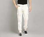 The Indian Garage Co Men Slim Fit Solid Mid-Rise Cuffed Cargos- Amazon