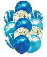 Crackles Blue Marble Balloons Set with Confetti Balloons for Birthday, Anniversary, Weddings, Engagement, House Warming Decoration | Party Balloons (Marble Balloons-Blue Pack of 12)- Amazon