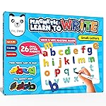 PLAY PANDA Write and Wipe Magnetic Board with Small Letter Magnets, Educational Magnetic Game for Kids Learning Alphabet Writing- Amazon