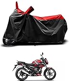 TVS Raider 125 New BS6 Bike Cover with Water-Resistant and Dust-Proof Premium Polyester Fabric (RED Stripe)- Amazon