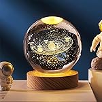 Desidiya Universe Crystal Ball Night Light,2.4 Inch Glass Ball Night LED Lamp with Woodern Base,Decorations Gifts for Men,Women,Kids,Boys,Girls,Teens- Amazon