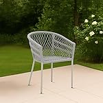 Royaloak Genting Malaysian Aluminium Outdoor Chair | Hand Woven Rope Design | Curved Backrest with Anti-Slip Legs | Rust-Resistant Aluminium Frame | Modern Chairs for Garden, Terrace & Balcony- Amazon