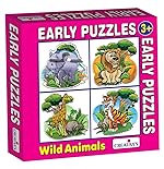 Creative’s Early Puzzles Step 1 -Wild Animals | Learning & Educational | Children Fun Game | Play n Learn Puzzles | Knowledge of Wild Animals for 3 & Up- Amazon