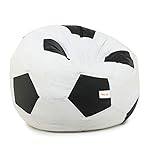 SATTVA XXXL Football Bean Bag Filled with Beans | Faux Leather Bean Bag for Adults & Kids | Pre-Filled Comfortable Seating for Living Room, Bedroom, Home & Office – White & Black- Amazon