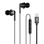 pTron Boom Play X6 in-Ear Type C Wired Earphones with Mic, 14mm Drivers for Pristine Sound, 1.2M Tangle-Free Cable, in-Line Controls, Snug-Fit & Wide Compatibility with C Type Devices (Black)- Amazon
