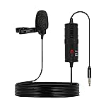 amazon basics Metal Condenser Microphone with 6m Cable | Compatible with Smartphones, Cameras, PCs, and Laptops | Built-in Noise Reduction (Black)- Amazon