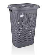 Asian Plastowares – Verona Laundry Basket with Lid | Large Size | Multi-Utility Storage Basket/Bin for Clothes, Toys, Kitchen & Household | BPA Free | Durable & Space-Saving | Dark Grey- Amazon
