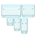 Sulfar 5pcs Bathroom Drawer Tray Dividers Plastic Vanity Organizers Storage Bins For Makeup Dresser Tray (1S+1M+1B+1L+1XL) Blue- Amazon