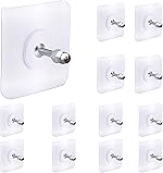 SHOPPOFOBIX Adhesive Hooks 13.2LB(Max) Heavy Duty Self Adhesive Hooks Transparent Waterproof and Oilproof Wall Hooks for Kitchen Bathroom Shower Door Outdoor (Nail Hook, 5)- Amazon