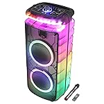 ZEBRONICS 160W Party DJ Speaker, 8h Playback, Wireless UHF Mic, Karaoke & Recording, Dual 20.32cm High-Fidelity Drivers, TWS, 6.3mm Mic Input, Bluetooth, USB, RGB, Carry Handle (Glow Box 8B)- Amazon