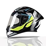 TVS Racing Titan Series Full Face Helmet for Men | Premium Bike Helmets with ABS Shell, UV Paint | Quick Release System | Aerodynamic Design | DOT & ISI Certified- Amazon