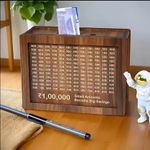 HRN Wooden Money Saving Box | Counting target money box | Coin box for saving Wooden Money Clip (Brown)- Flipkart