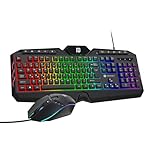Portronics Ki-Pad 5 Wired Gaming Keyboard & Mouse Combo, 7-Button Mouse Control, 19 Anti-Ghosting, Multimedia Keys, Cool RGB Backlight, 1.5M Cable Length, Compatible with Desktop PCs, Laptops (Black)- Amazon